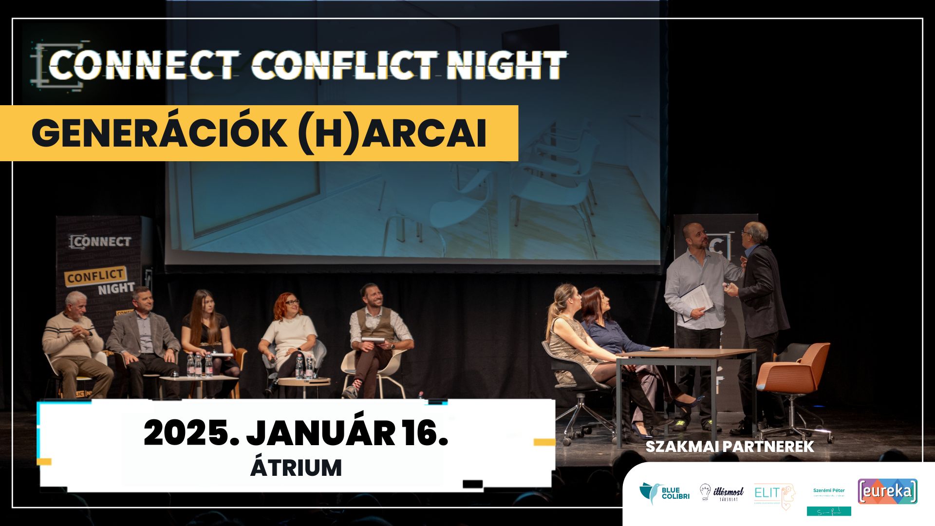 Generációk (H)arcai címmel Connect Coflict Night: Konfliktushelyzetek és tárgyalási stratégiák a színpadon!