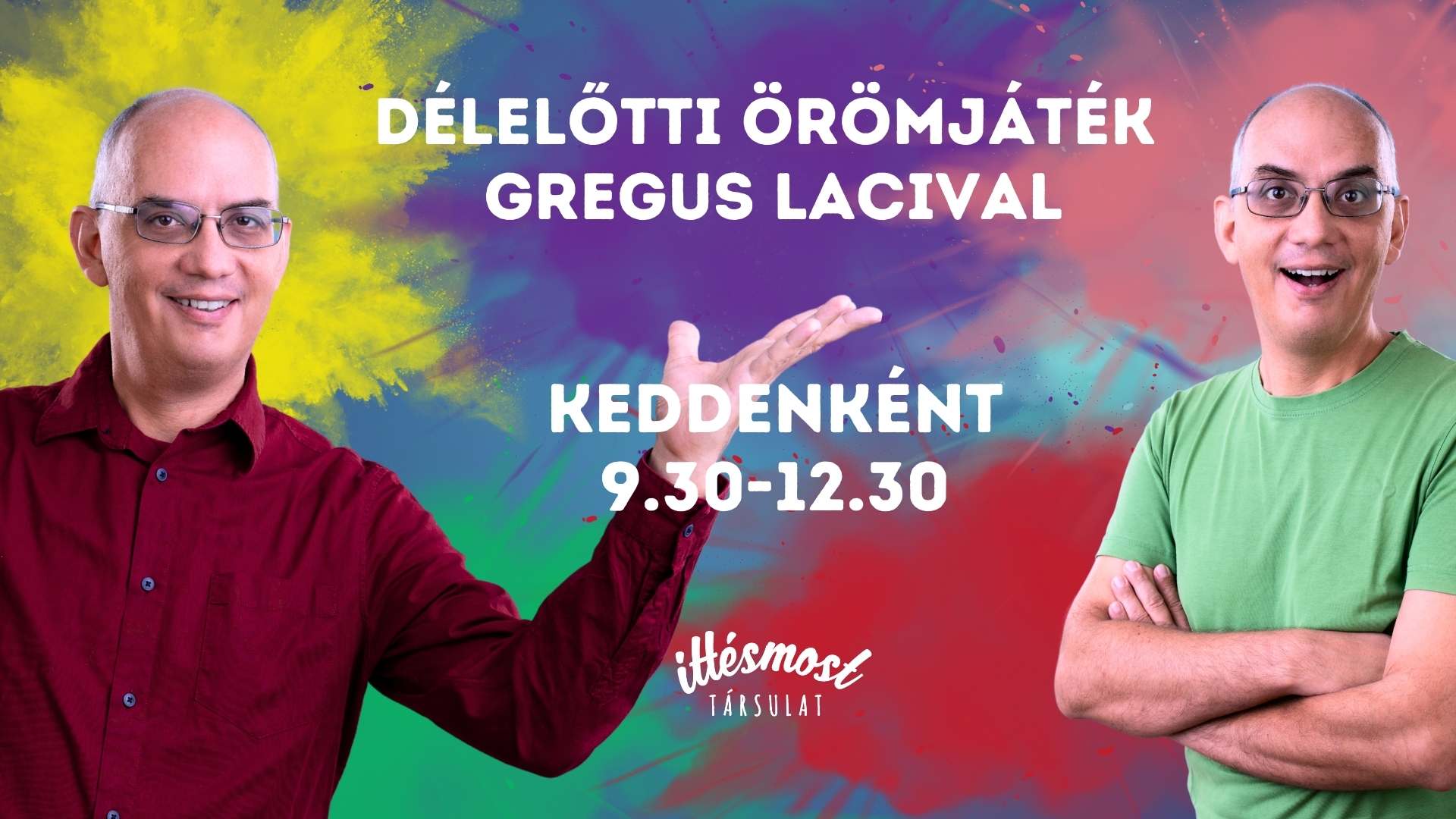 Délelőtti örömjáték Itt és Most Társulat A kép az Illuziók improvizációs előadás borítóképe.